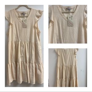 Cream ruffle dress